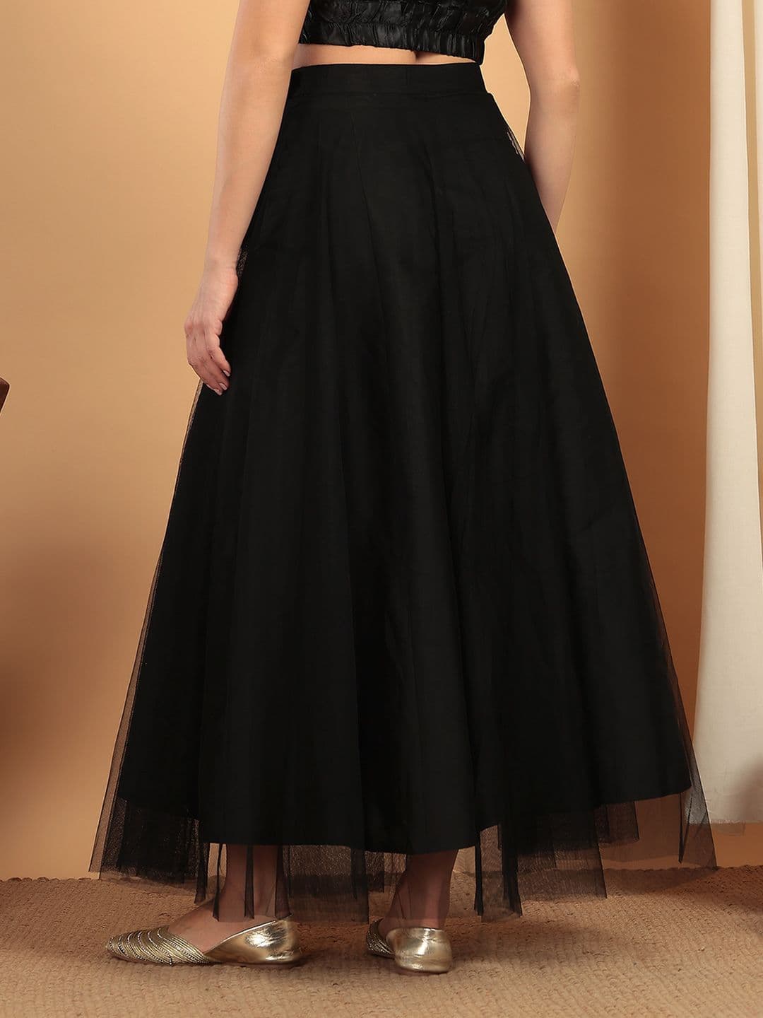 Frolic Rolic Solid Net Maxi Skirt thumbnail 3