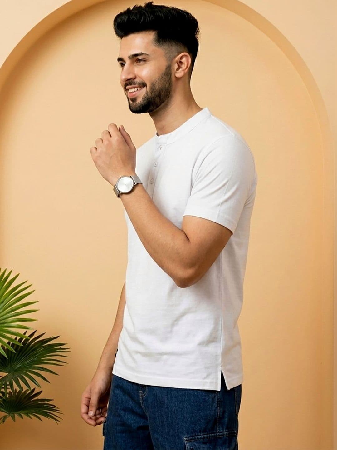 UNIBERRY JEANS Men Henley Neck T-shirt thumbnail 5