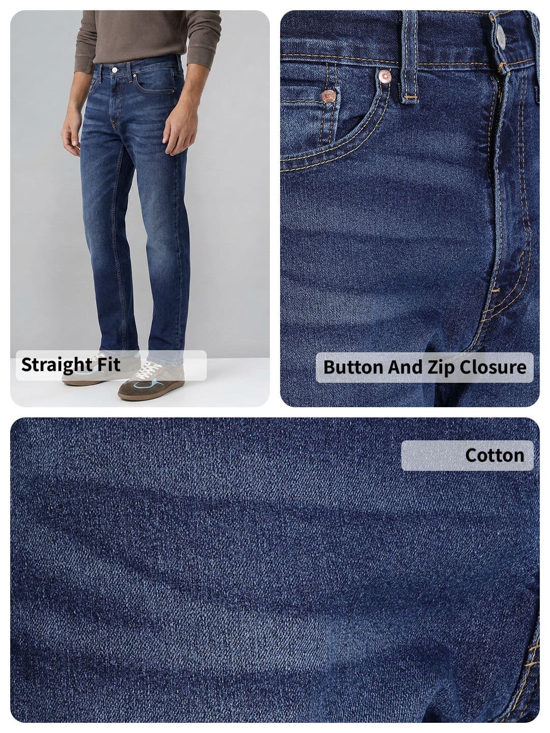Levis Men 505 Straight Fit Stretchable Jeans thumbnail 5