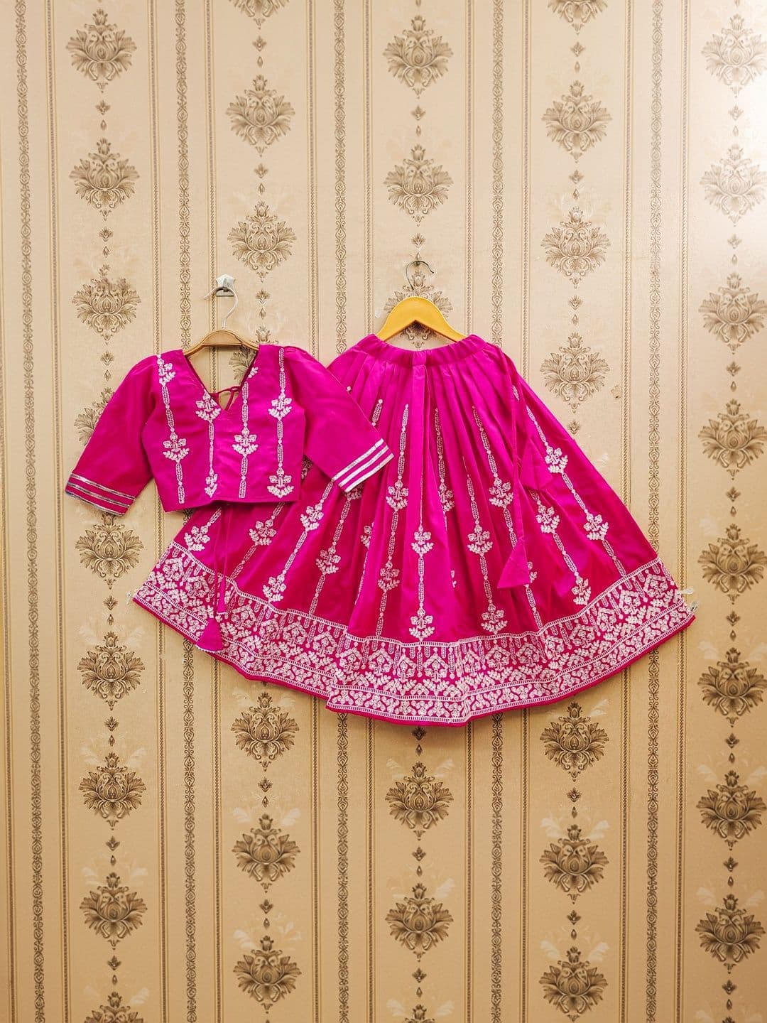KALINI Girls Embroidered Thread Work Ready to Wear Lehenga & thumbnail 3