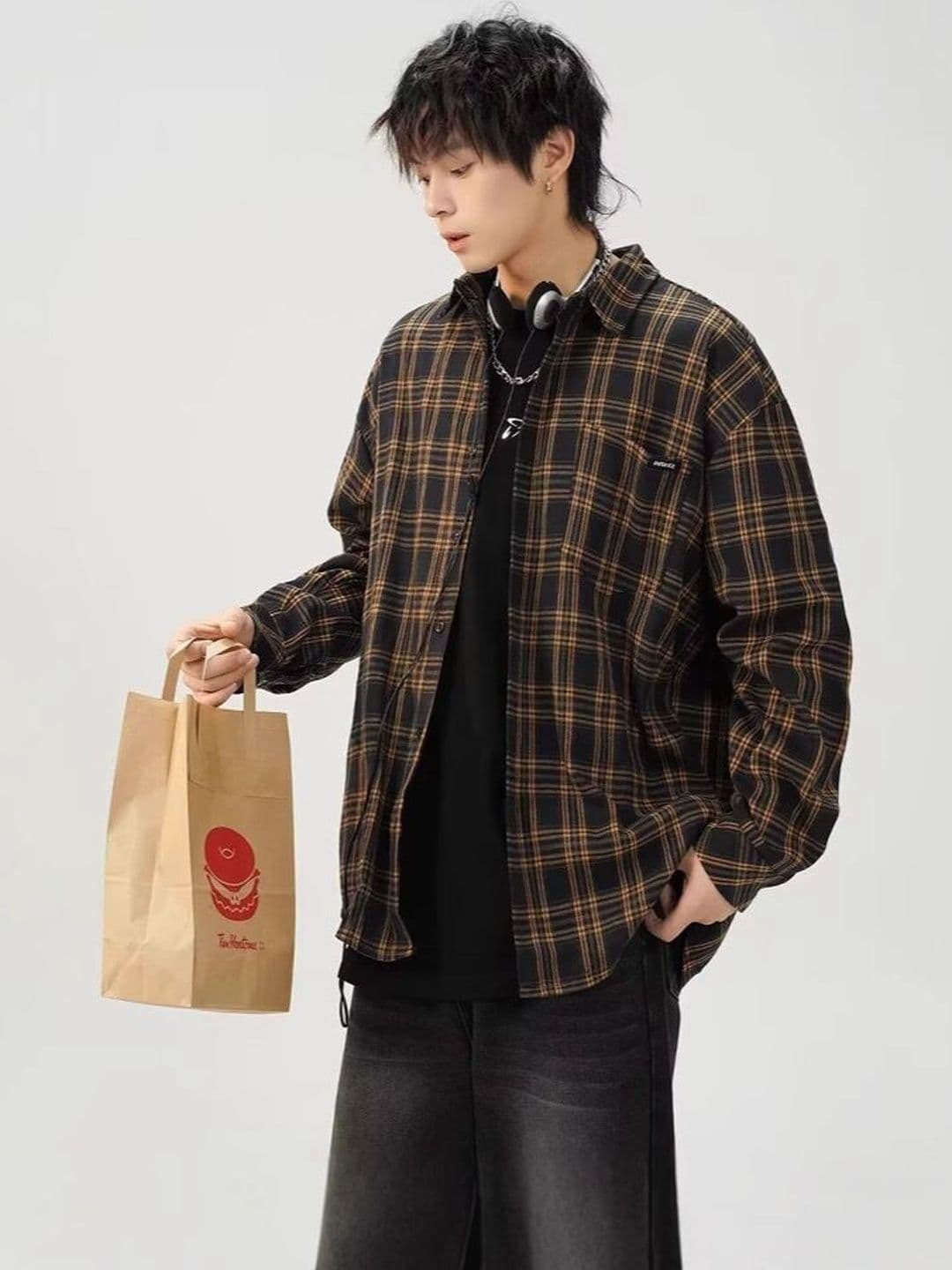 Suo Men Checked Casual Shirt thumbnail 3