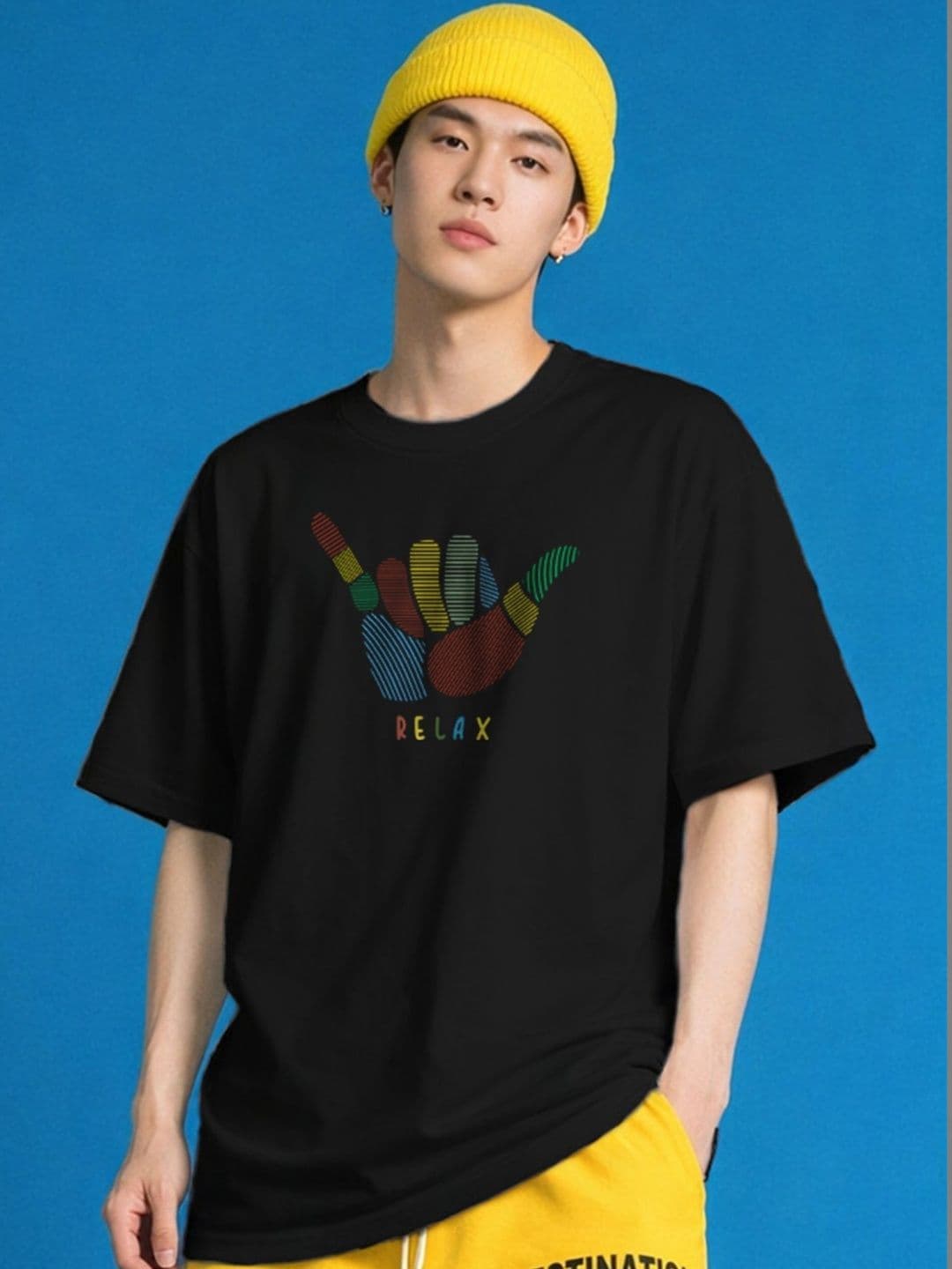 The Roadster Lifestyle Co. Graphic Printed Organic Cotton Round Neck Oversized T-shirt - view 1