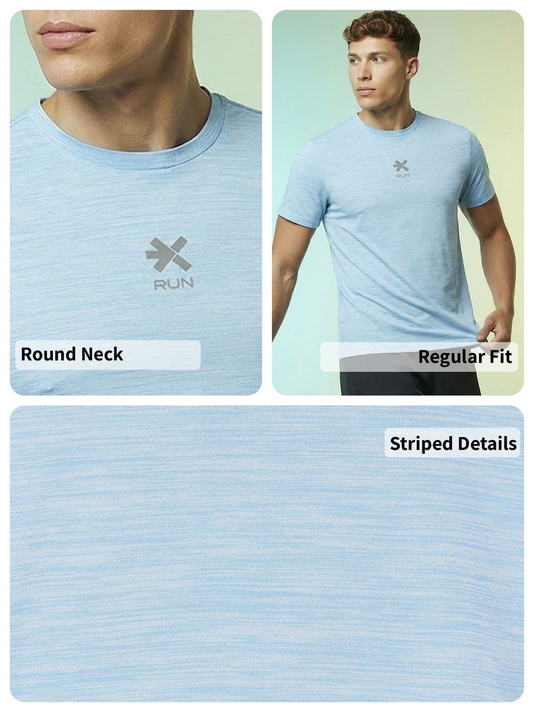 HRX by Hrithik Roshan Striped Rapid-Dry Running T-shirt thumbnail 4