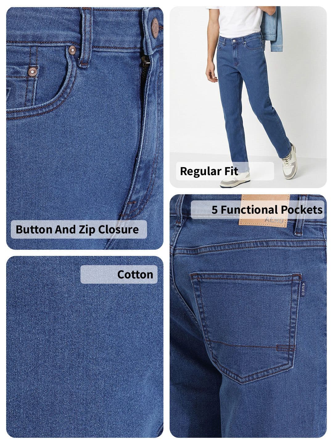Aeropostale Men Straight Fit Mid-Rise Stretchable Jeans thumbnail 3