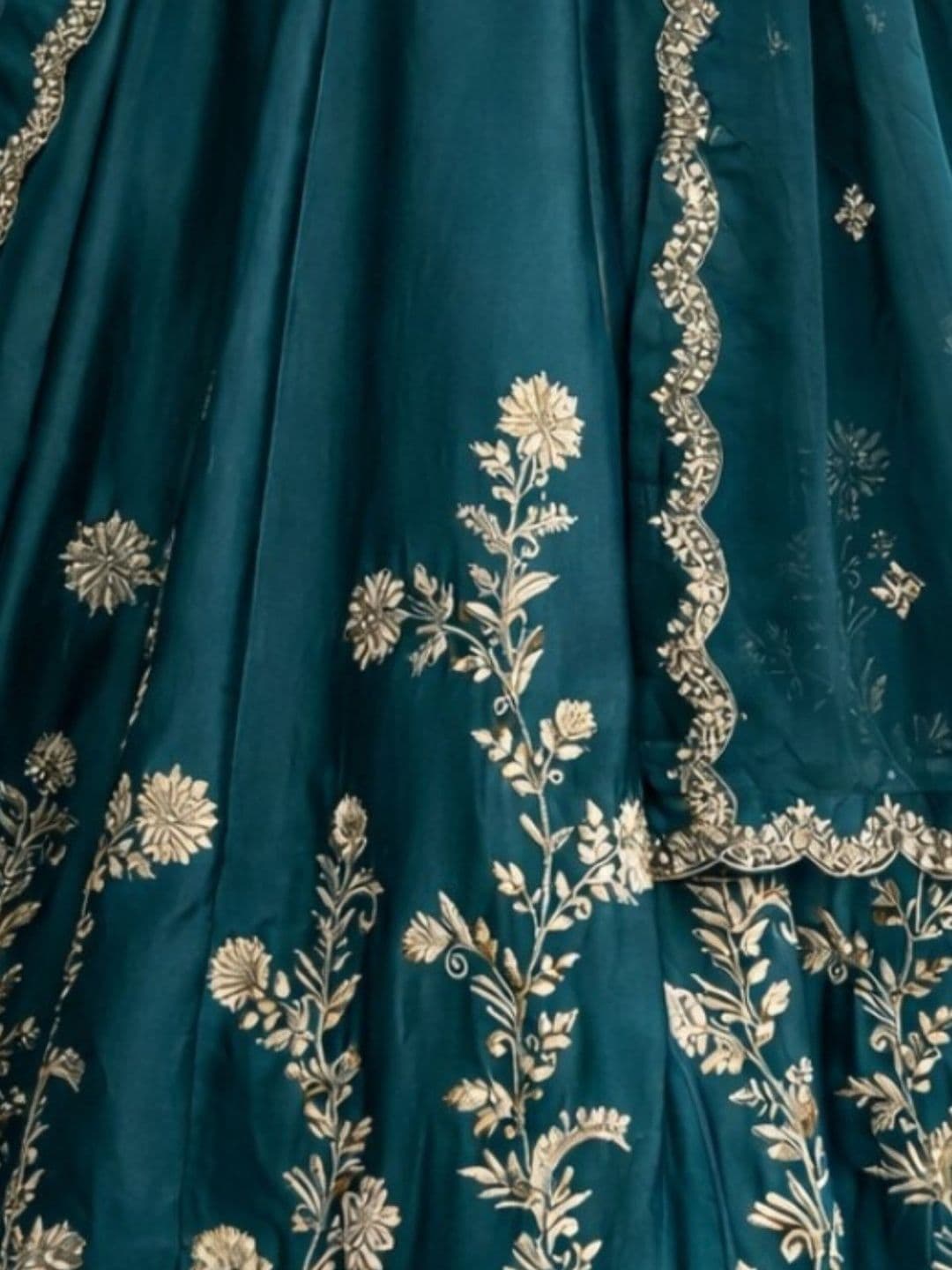 ODETTE Embroidered Semi-Stitched Lehenga & Blouse With Dupatta thumbnail 4