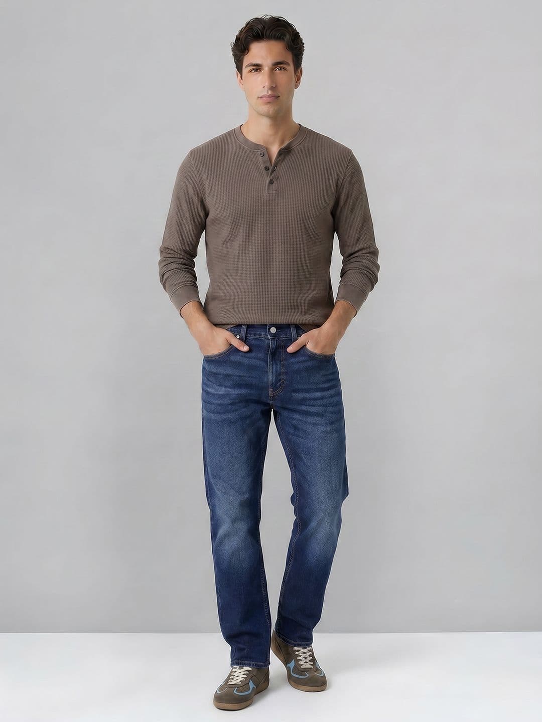 Levis Men 505 Straight Fit Stretchable Jeans thumbnail 3