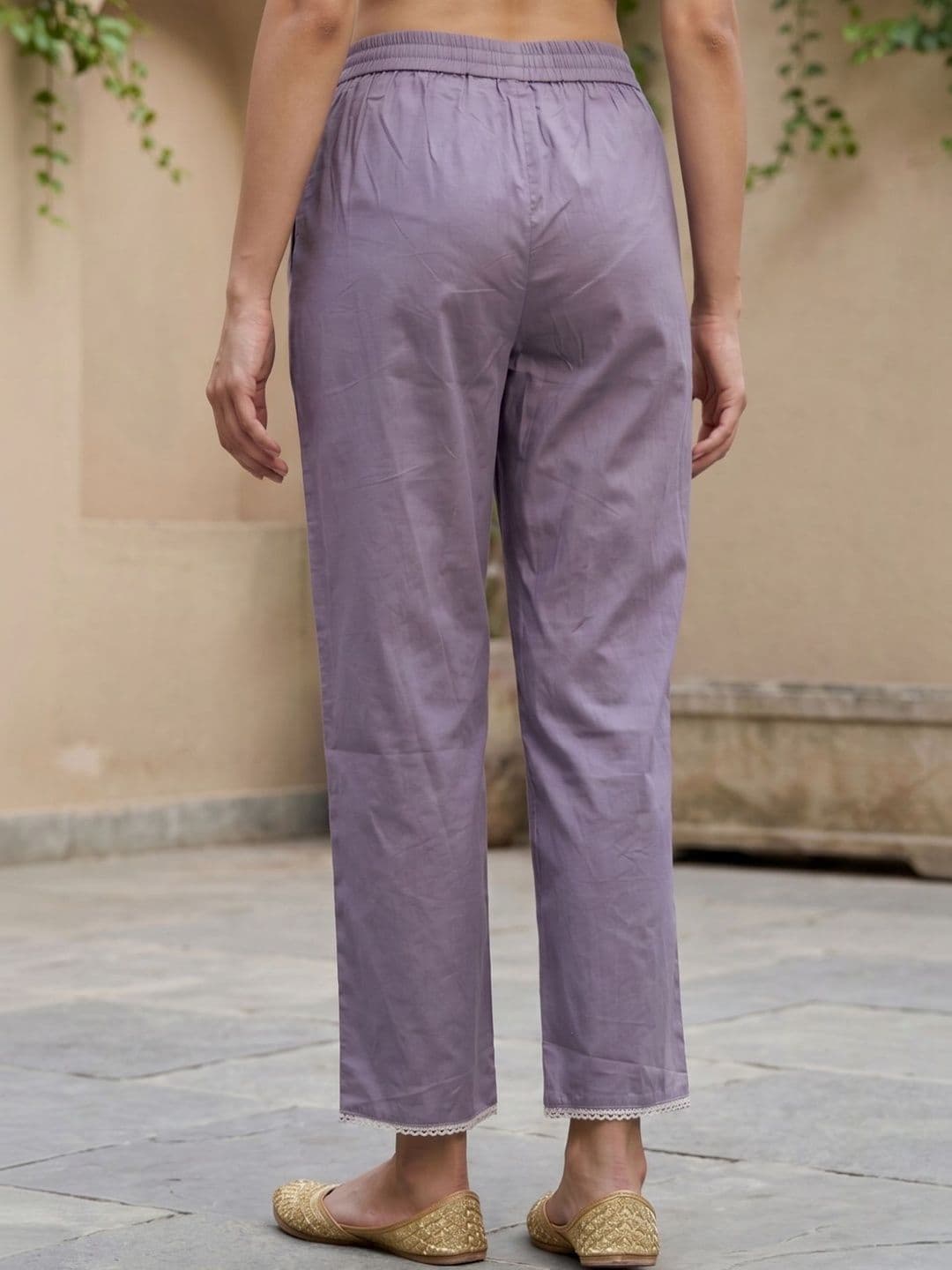 AURELIA Women Grey Yarn Dyed Solid Straight Fit Ankle Length Palazzo thumbnail 3