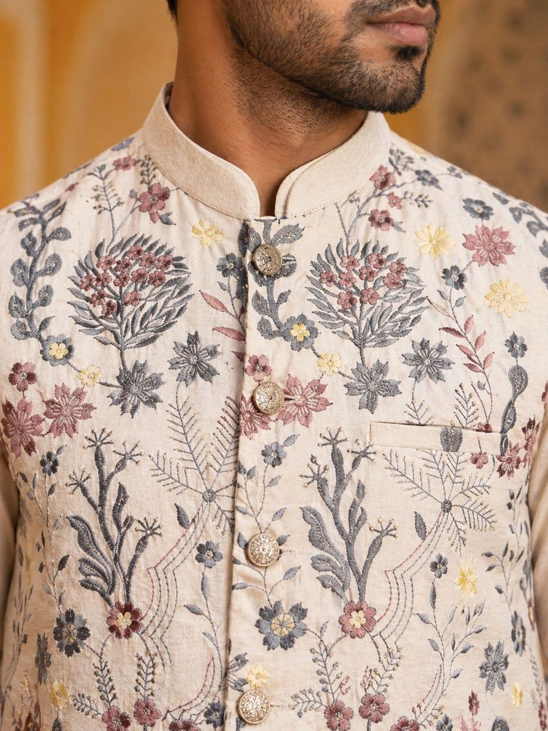 Jompers Printed Satin Nehru Jackets thumbnail 6