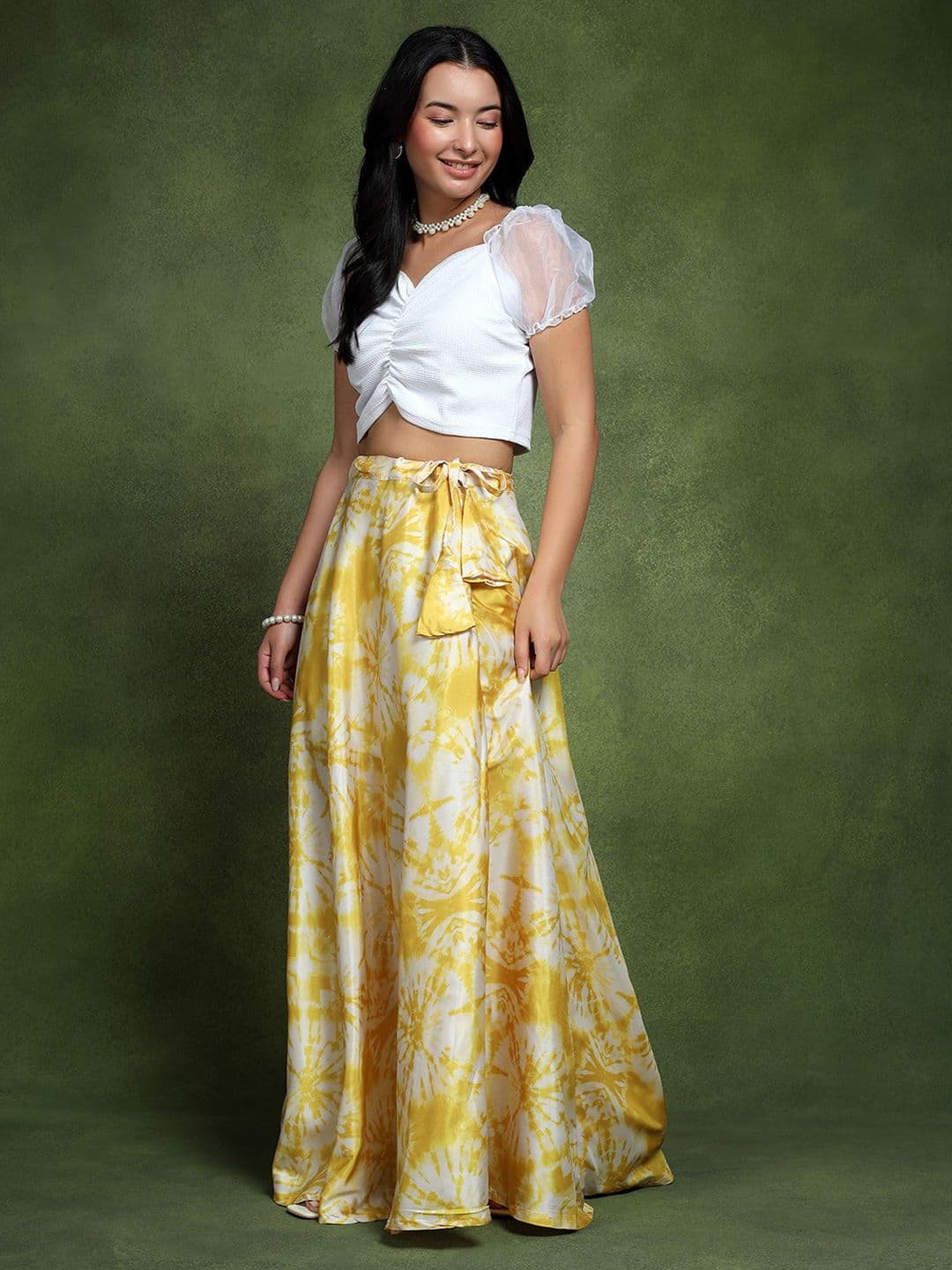 Frolic Rolic Knitted Blouse & Tie Dye Silk Skirt Set thumbnail 6
