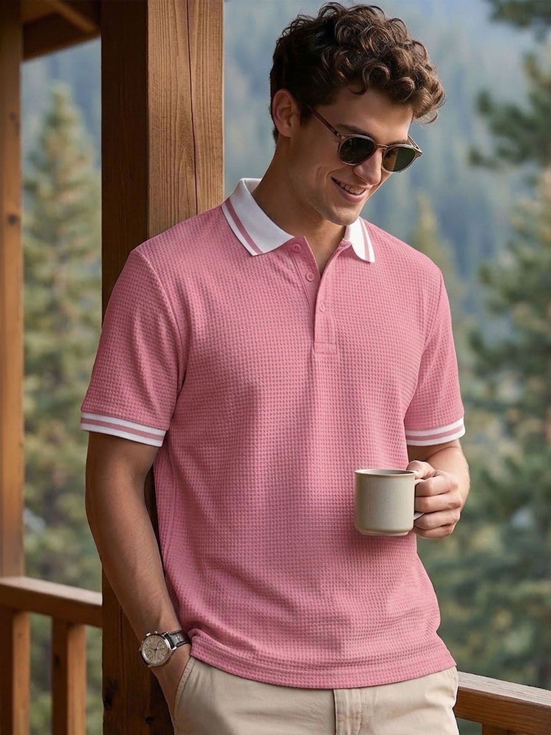 AUSK Men Polo Collar Pockets T-shirt - view 1