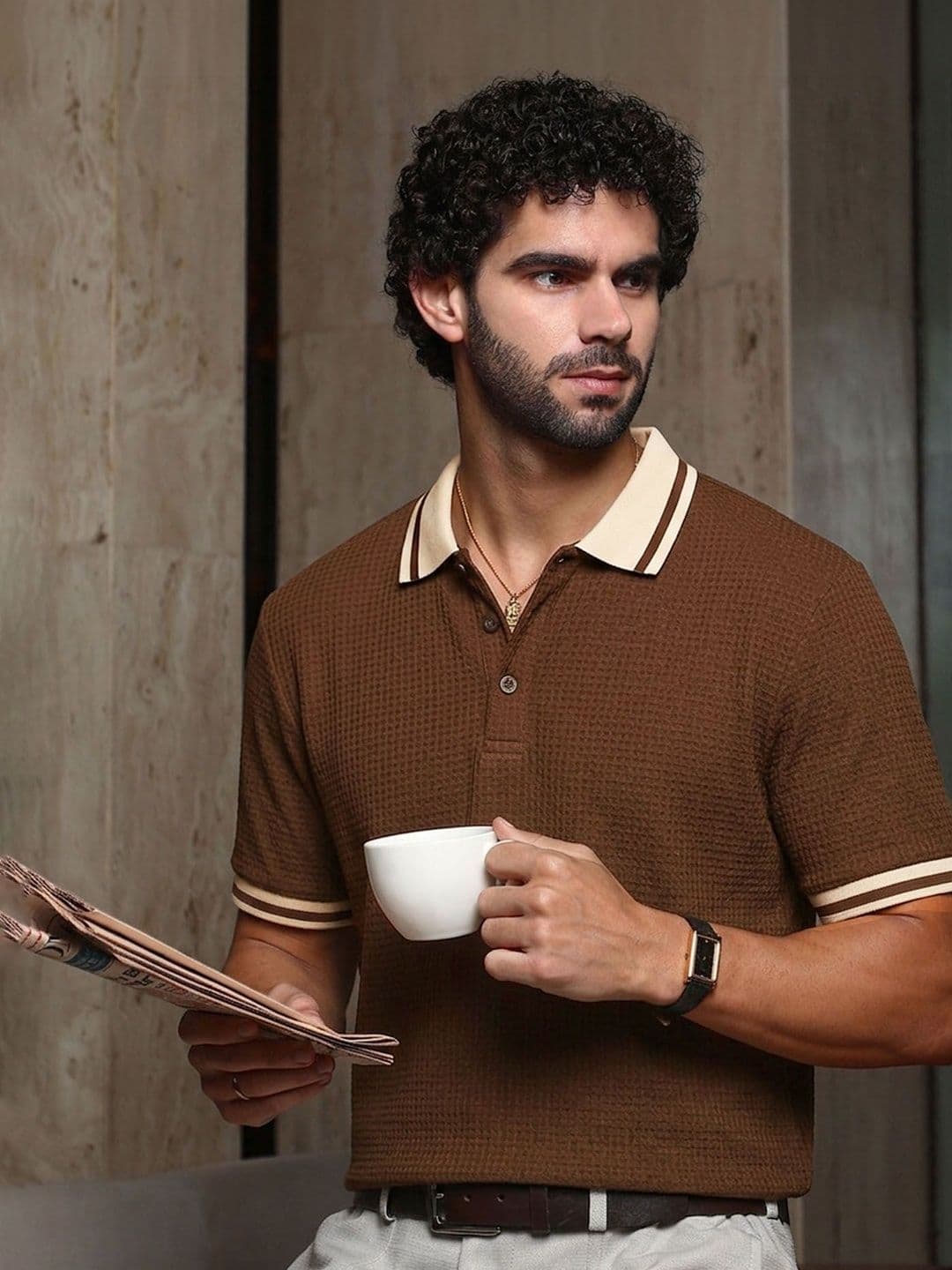 THE BEETEL HOUSE Men Polo Collar T-shirt thumbnail 6