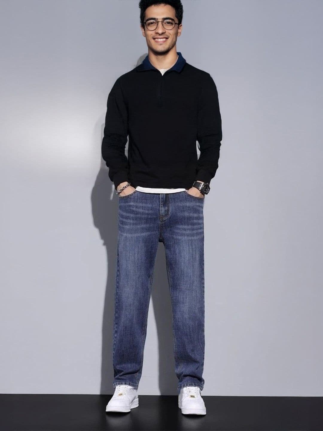StyleCast Men Regular Fit Mid-Rise Low Distress Light Fade Jeans - view 1