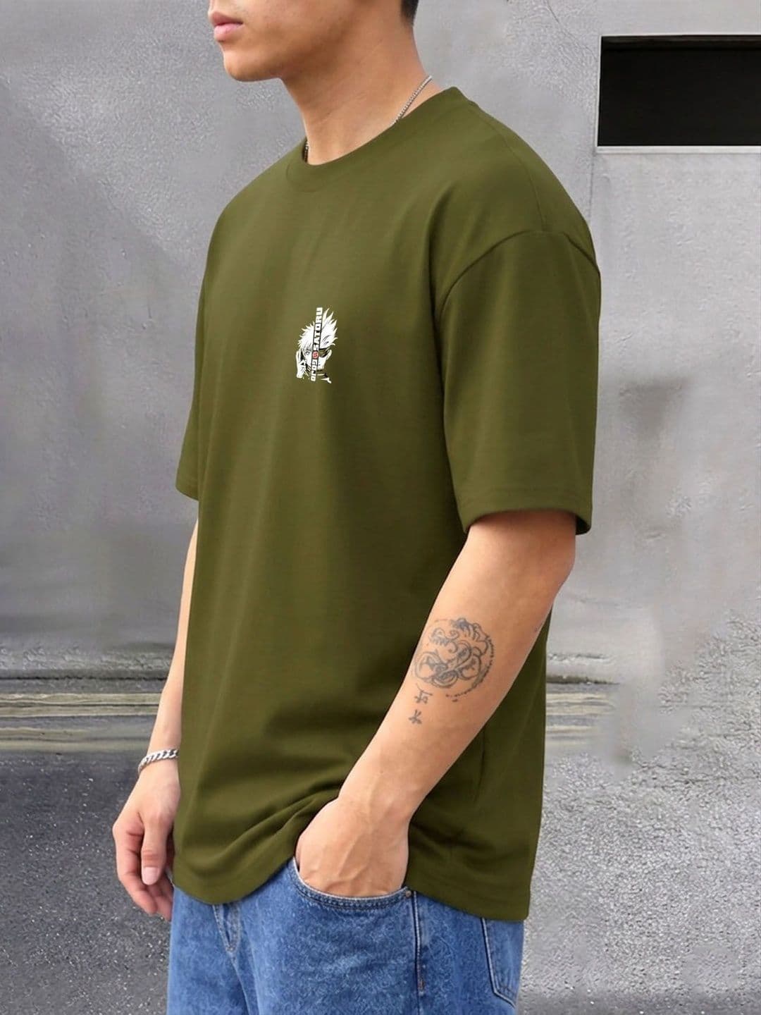 AUSK Graphic Printed Round Neck Drop-Shoulder Sleeves Oversized T-shirt thumbnail 2