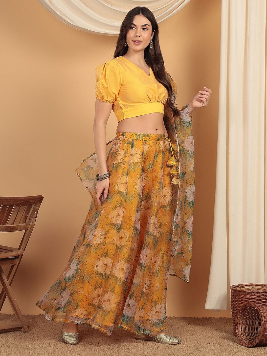 Frolic Rolic Floral Printed Lehenga & Silk Blouse Set with Dupatta thumbnail 4