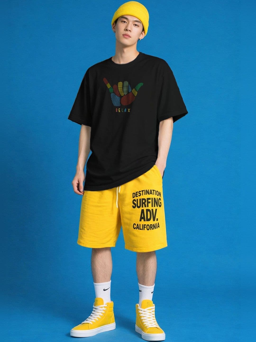 The Roadster Lifestyle Co. Graphic Printed Organic Cotton Round Neck Oversized T-shirt thumbnail 3