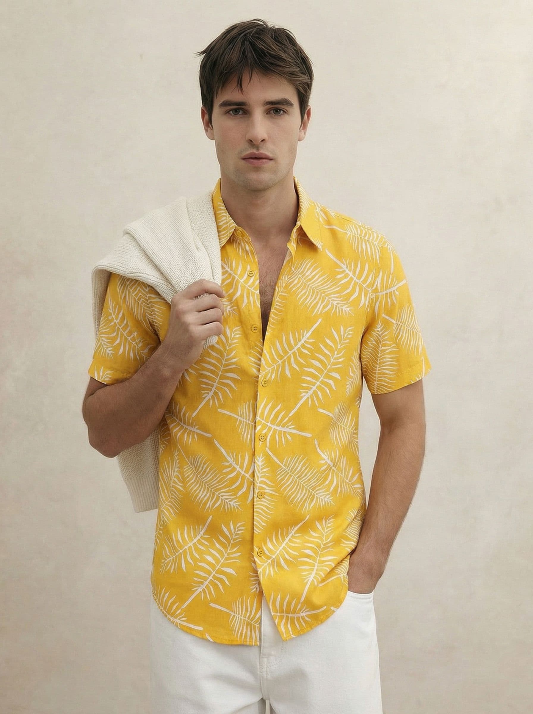 THE SHIRT CODE Premium Tropical Printed Pure Cotton Casual Shirt thumbnail 3