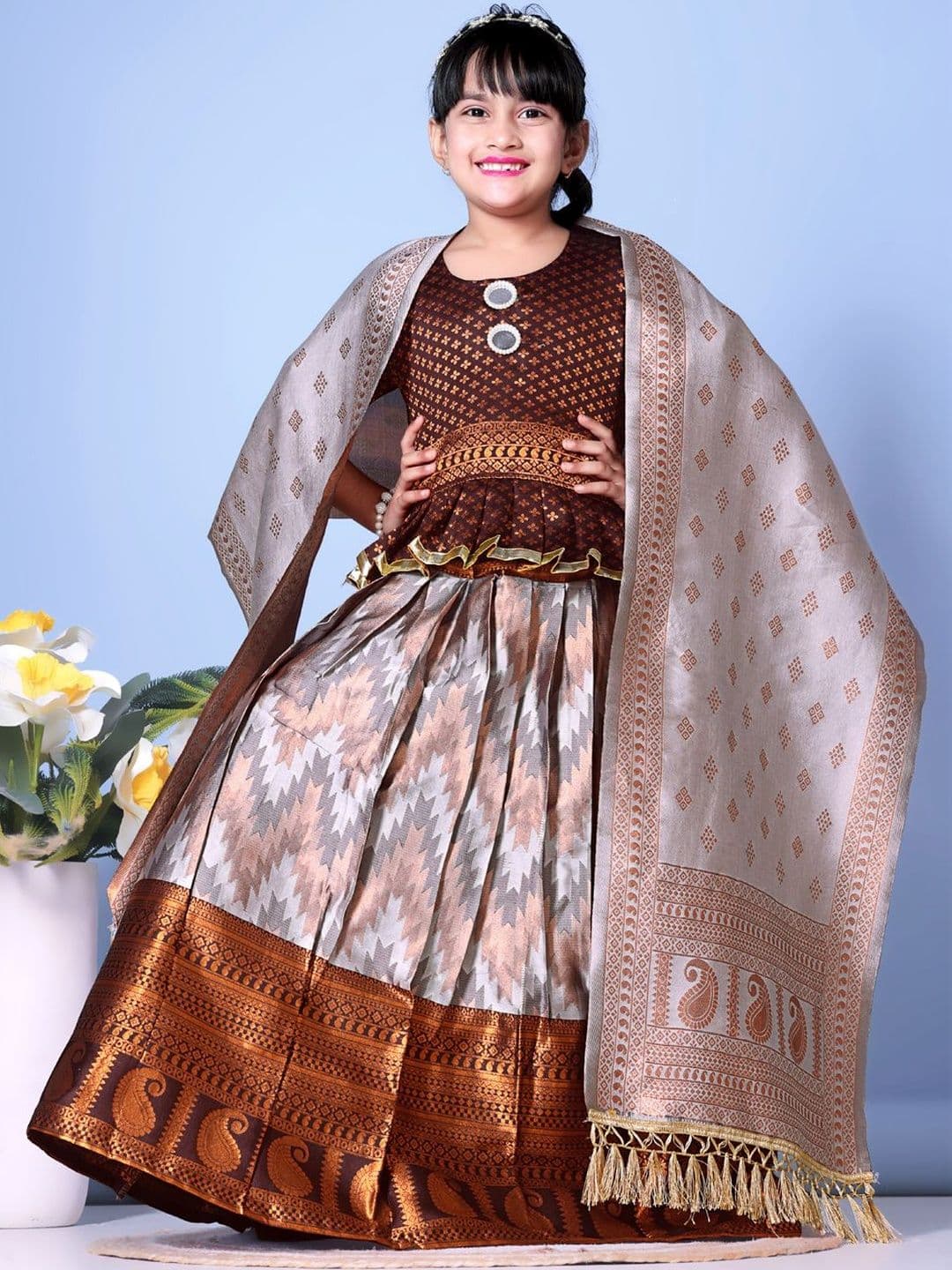 KALINI Girls Ready to Wear Lehenga & Blouse With Dupatta - view 1
