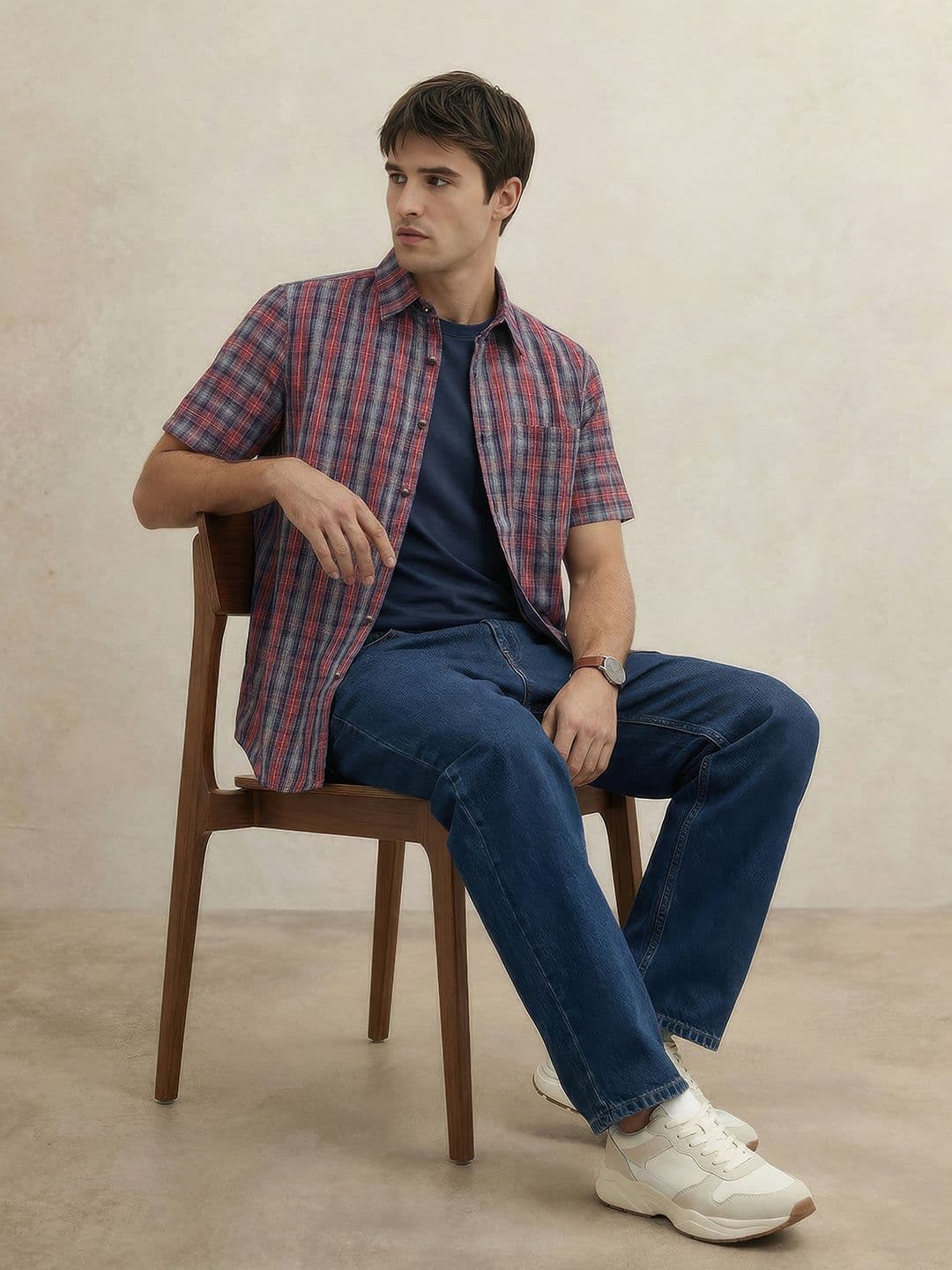 THE SHIRT CODE Tartan Checked Pure Cotton Casual Shirt thumbnail 4