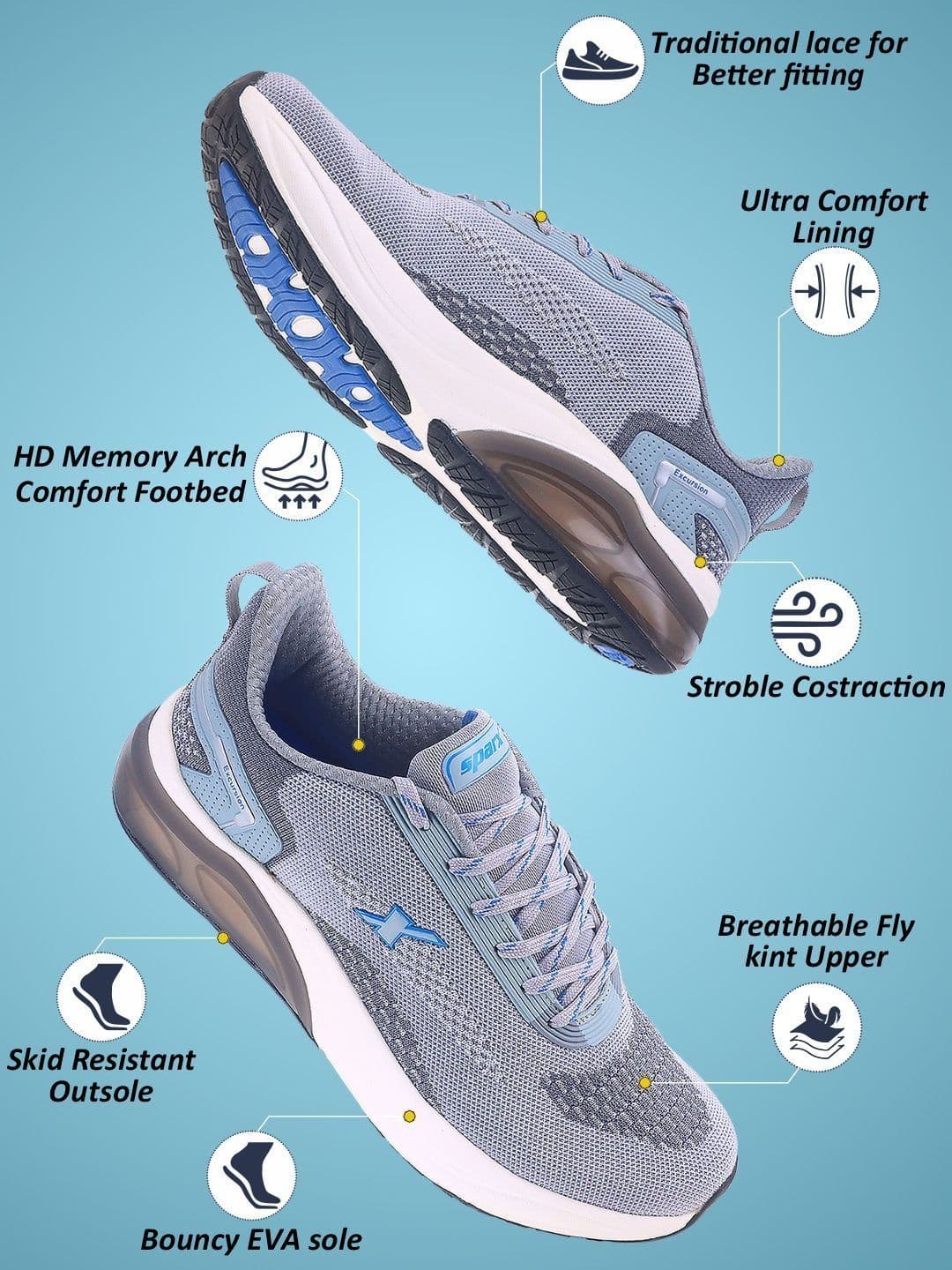 Sparx Men Mesh Non-Marking Sports Shoes thumbnail 4