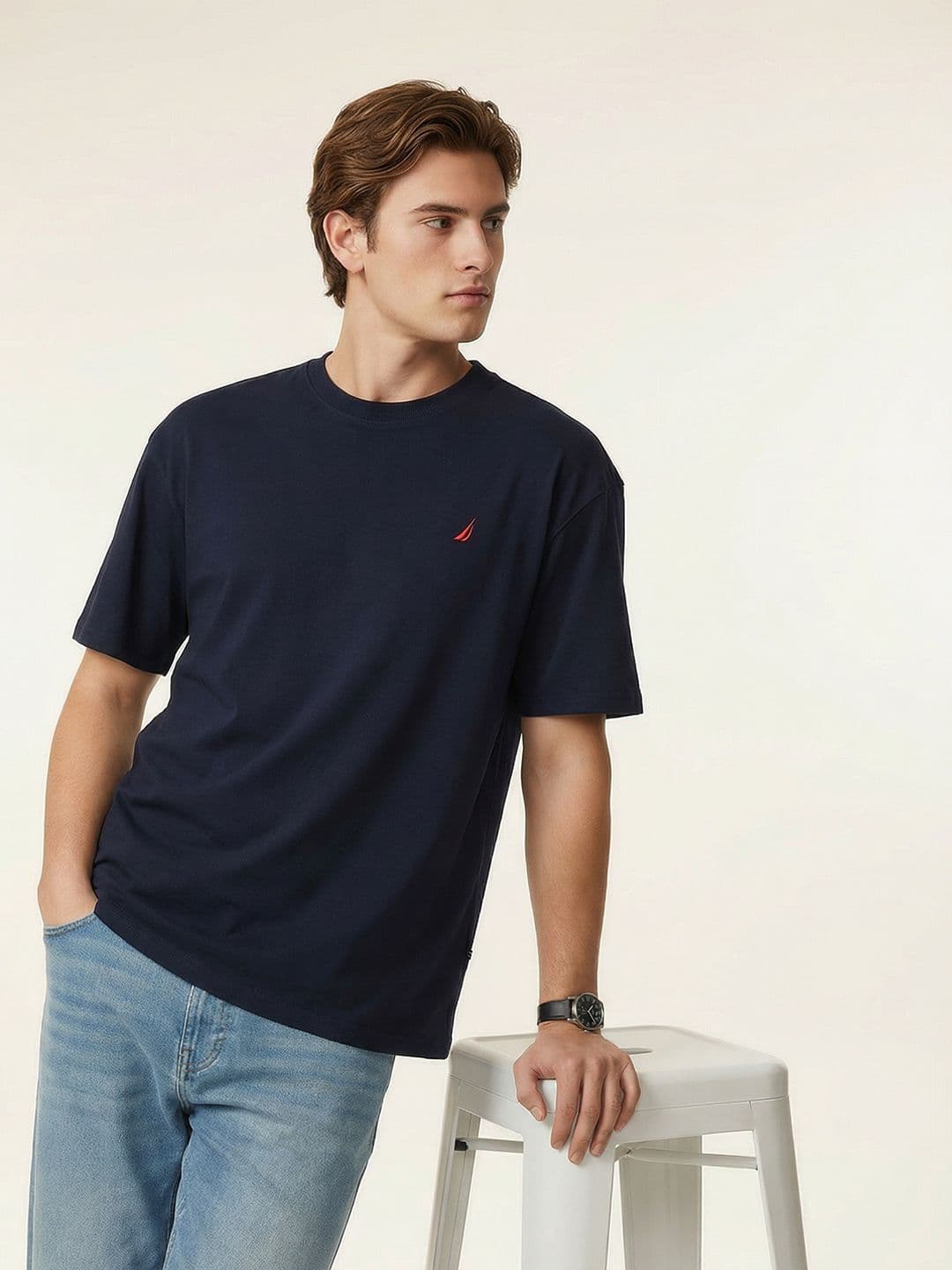Nautica Oversized Drop-Shoulder Sleeves T-shirt thumbnail 7