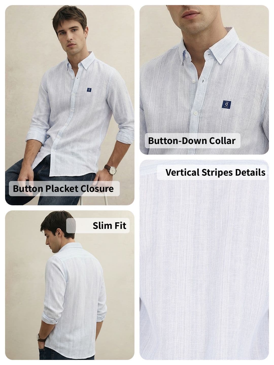 THE SHIRT CODE Slim Fit Vertical Striped Casual Shirt thumbnail 2