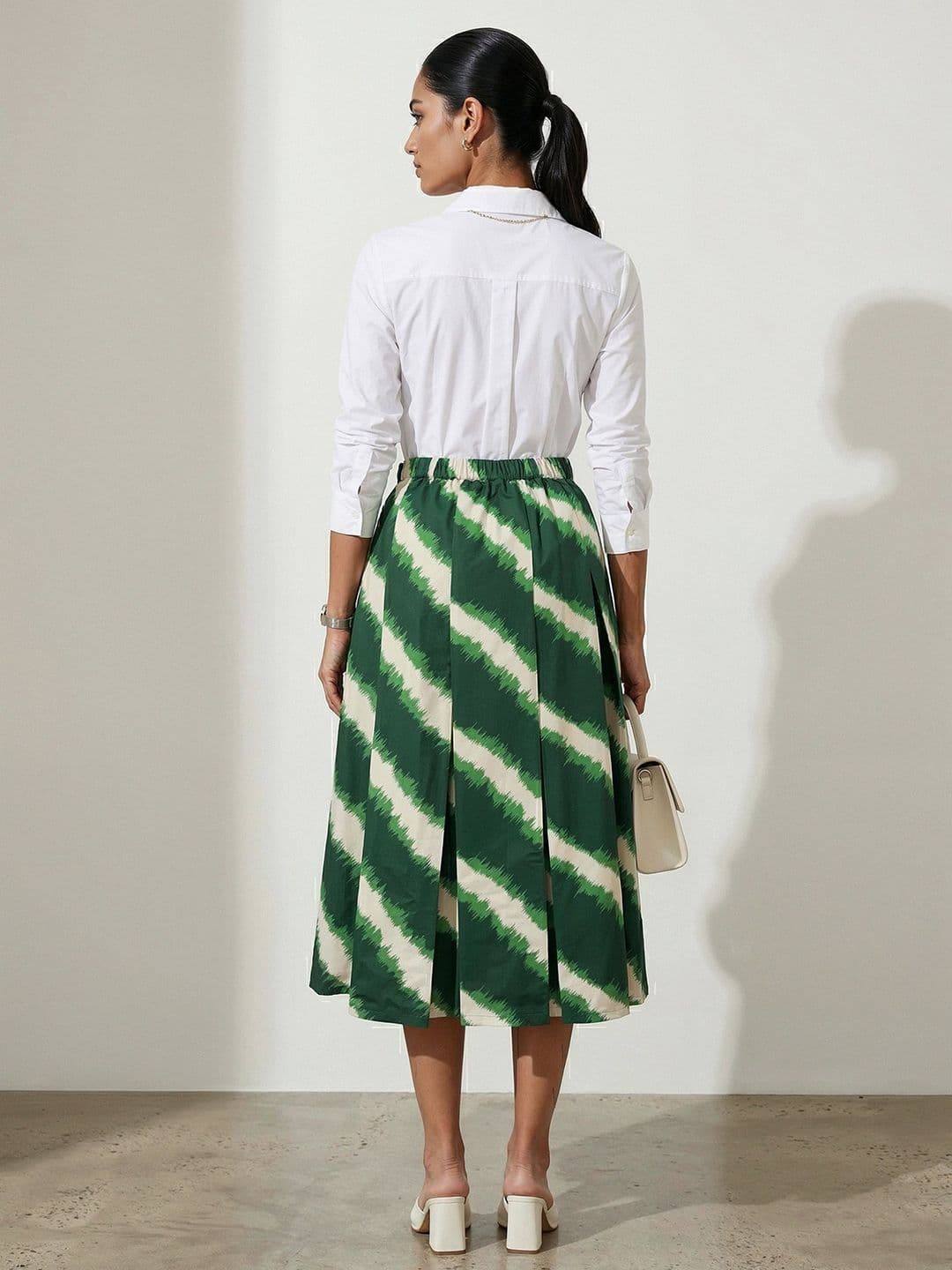 AASK Women Pure Cotton Blend Abstract Knee Length A-Line Skirt thumbnail 2