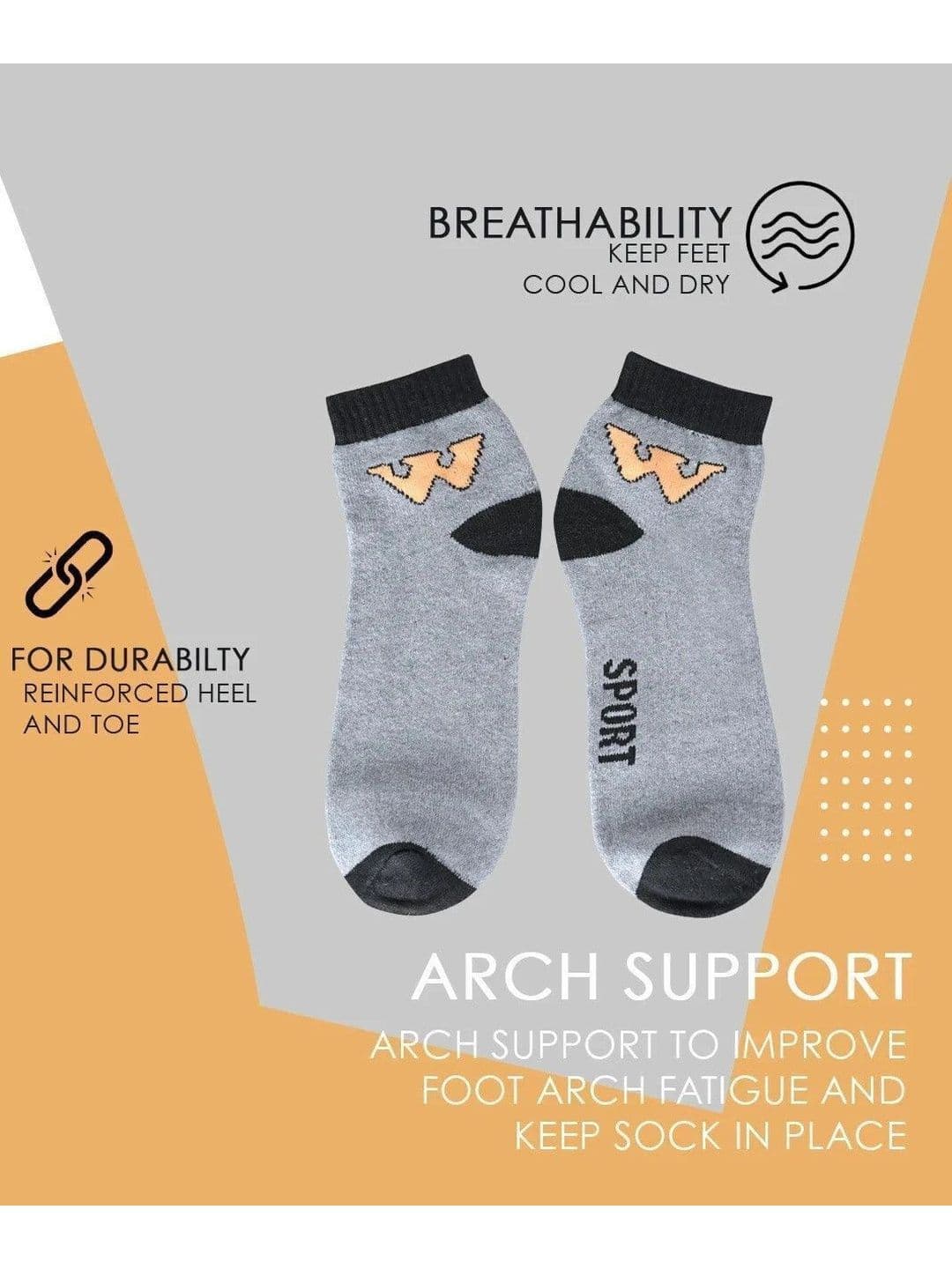 Blacktank Men Pack of 6 Cotton Patterned Ankle Length Socks thumbnail 3
