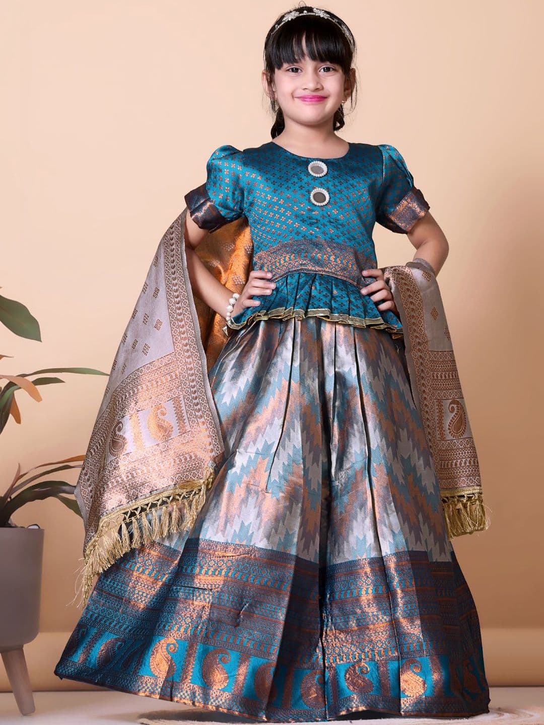 KALINI Girls Ready to Wear Lehenga & Blouse With Dupatta - view 1