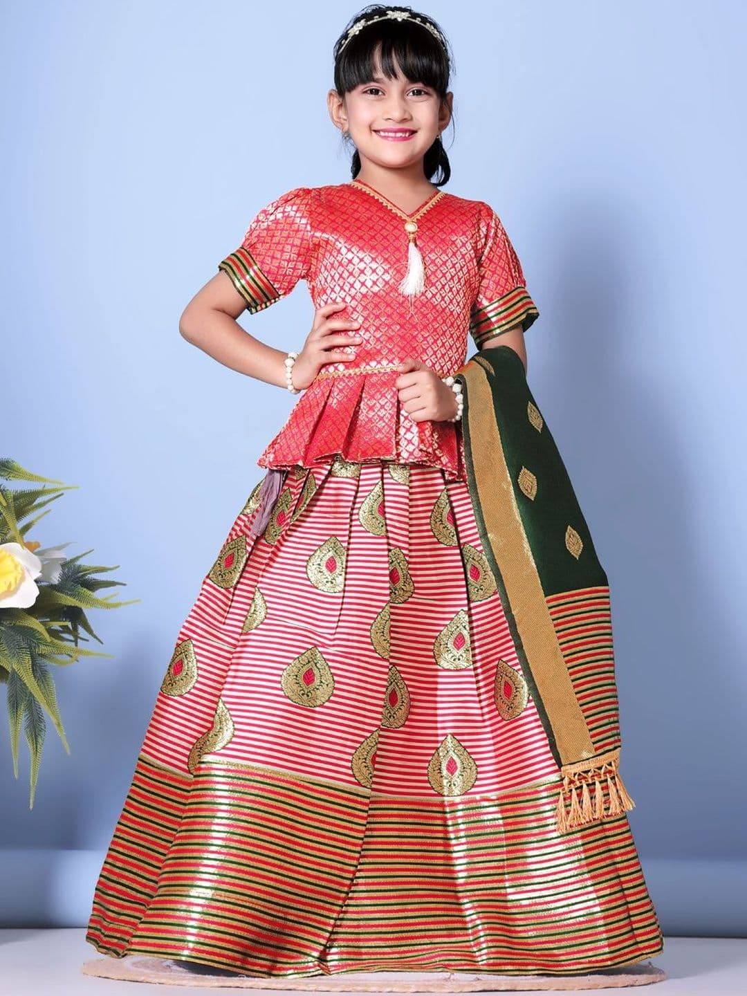 KALINI Girls Ready to Wear Lehenga & Blouse With Dupatta thumbnail 4