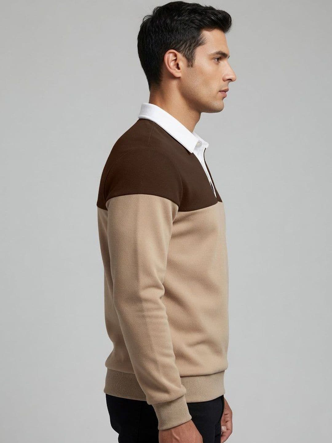 Mast & Harbour Colourblocked Polo Collar T-shirt thumbnail 3