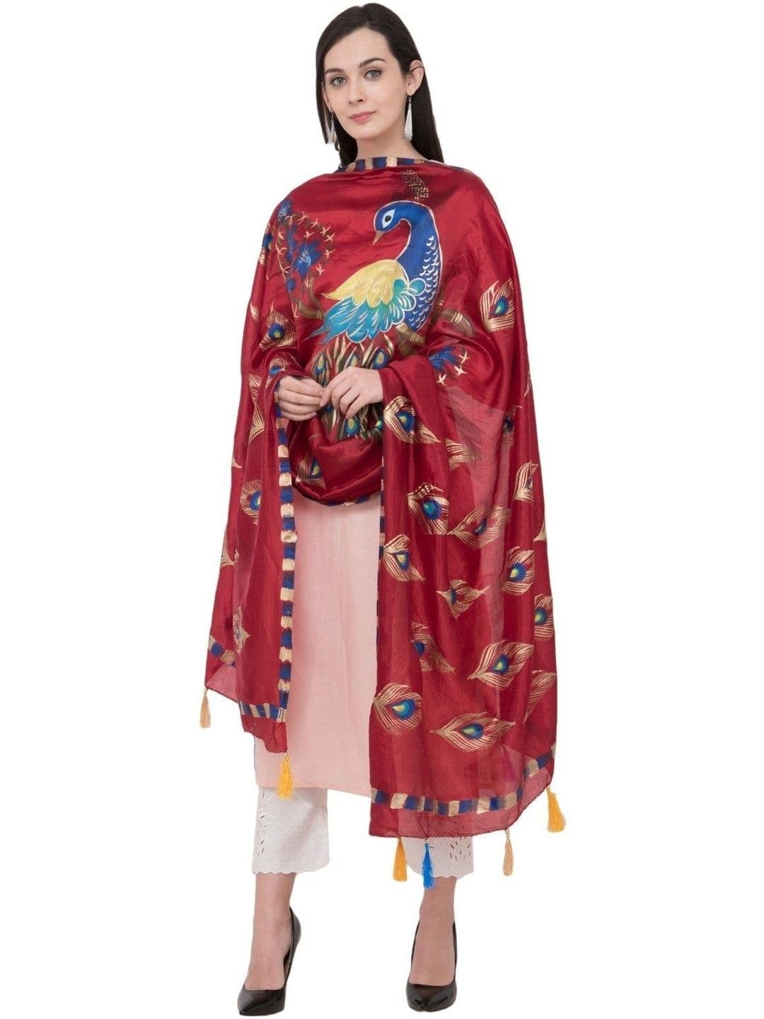 A R SILK Ethnic Motifs Printed Dupatta thumbnail 4