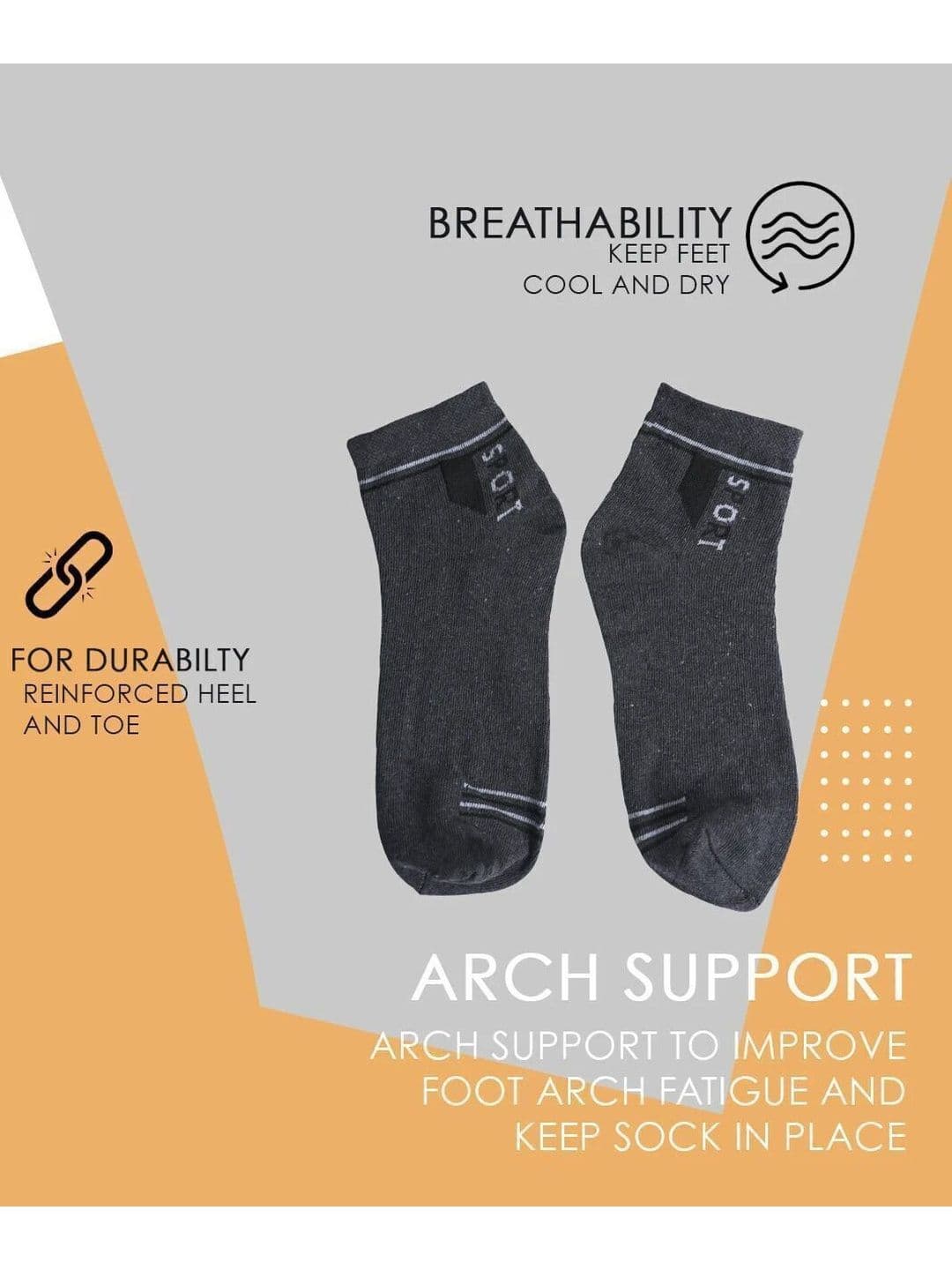 Blacktank Men Pack of 6 Cotton Patterned Ankle Length Socks thumbnail 5