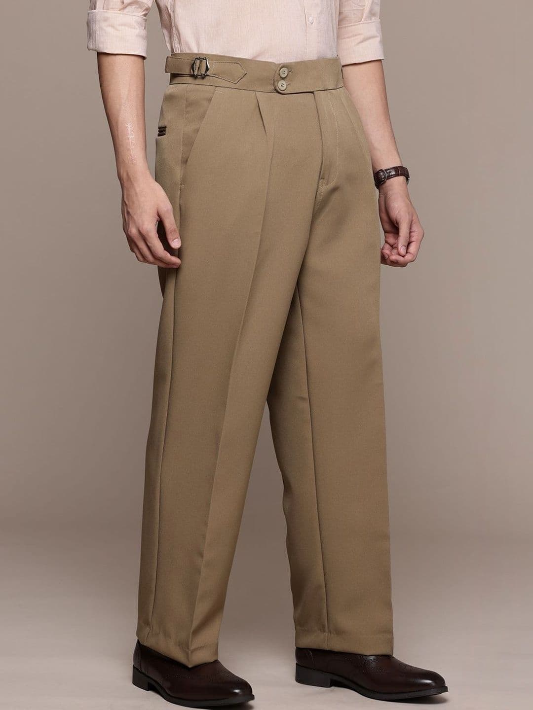 THE BEETEL HOUSE Men Comfort Pleated Trousers