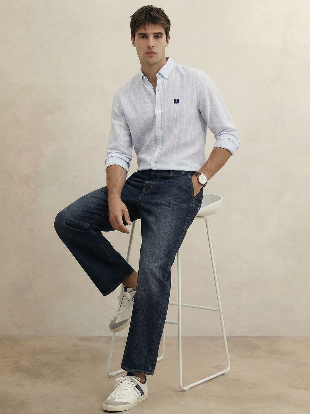 THE SHIRT CODE Slim Fit Vertical Striped Casual Shirt - view 1