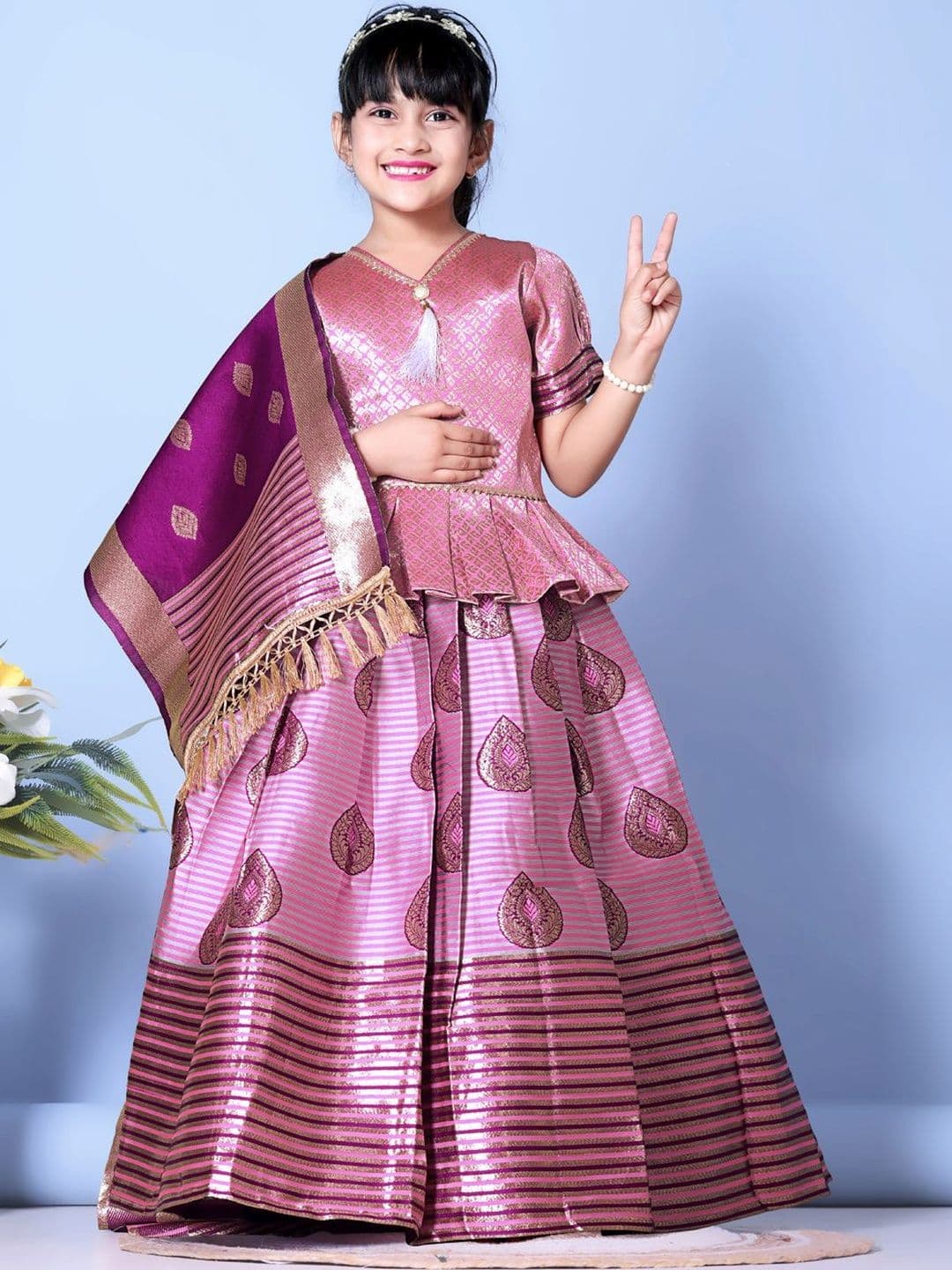 KALINI Girls Ready to Wear Lehenga & Blouse With Dupatta thumbnail 5