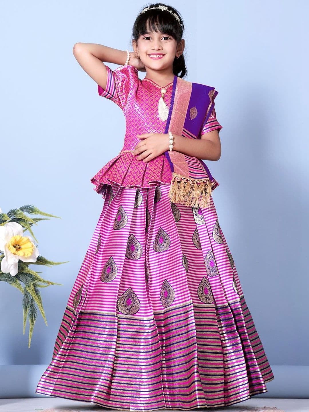 KALINI Girls Ready to Wear Lehenga & Blouse With Dupatta thumbnail 2