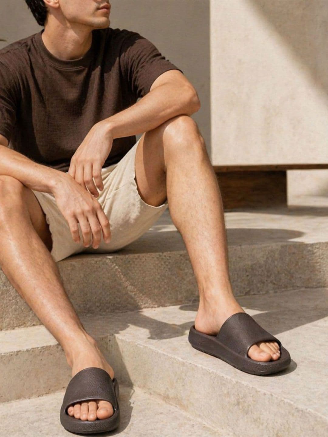 KRAASA Men Self Design Sliders thumbnail 6