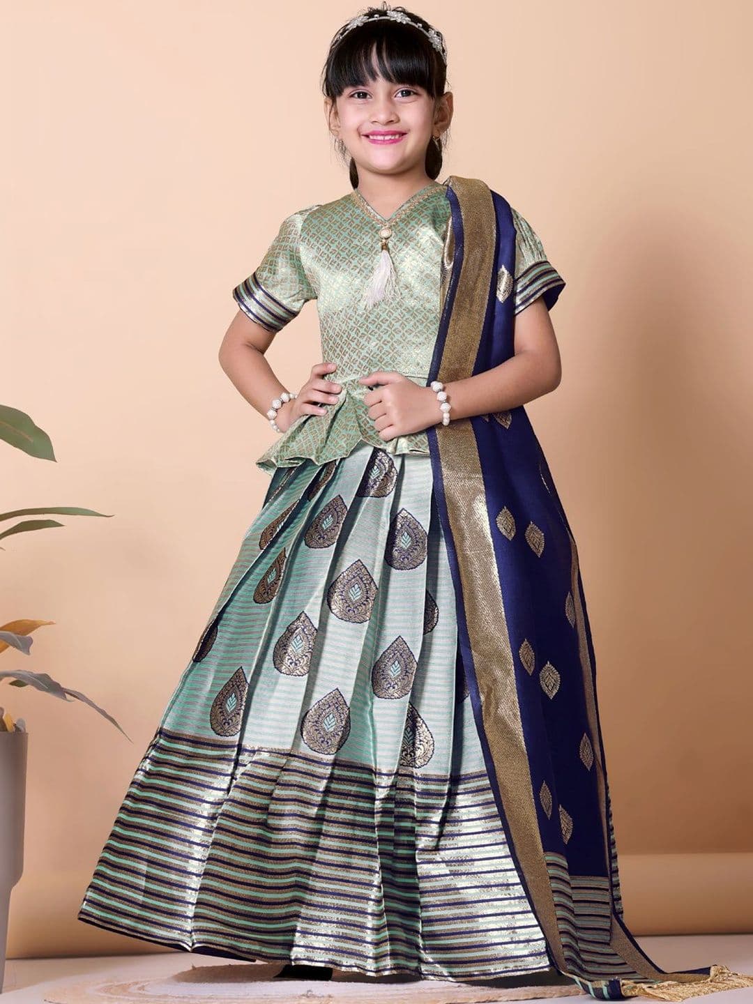 KALINI Girls Ready to Wear Lehenga & Blouse With Dupatta thumbnail 4
