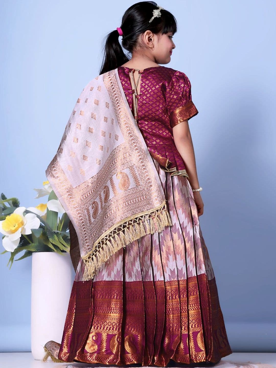 KALINI Girls Ready to Wear Lehenga & Blouse With Dupatta thumbnail 3