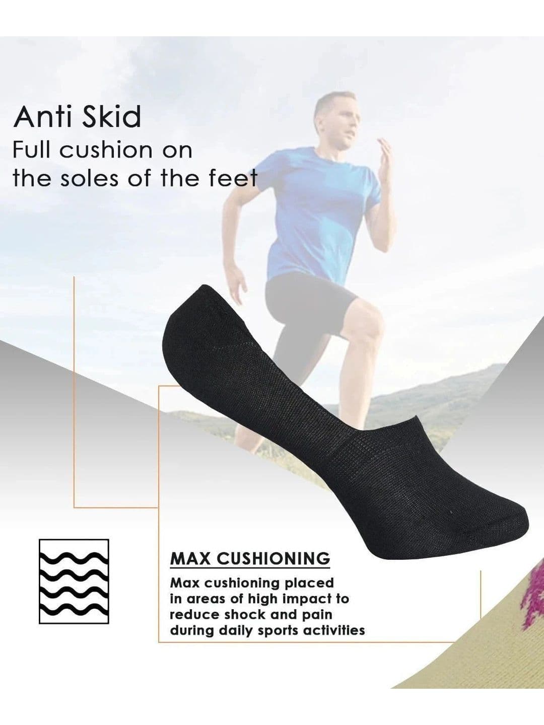 Blacktank Men Pack of 6 Cotton Shoe Liners Socks thumbnail 2