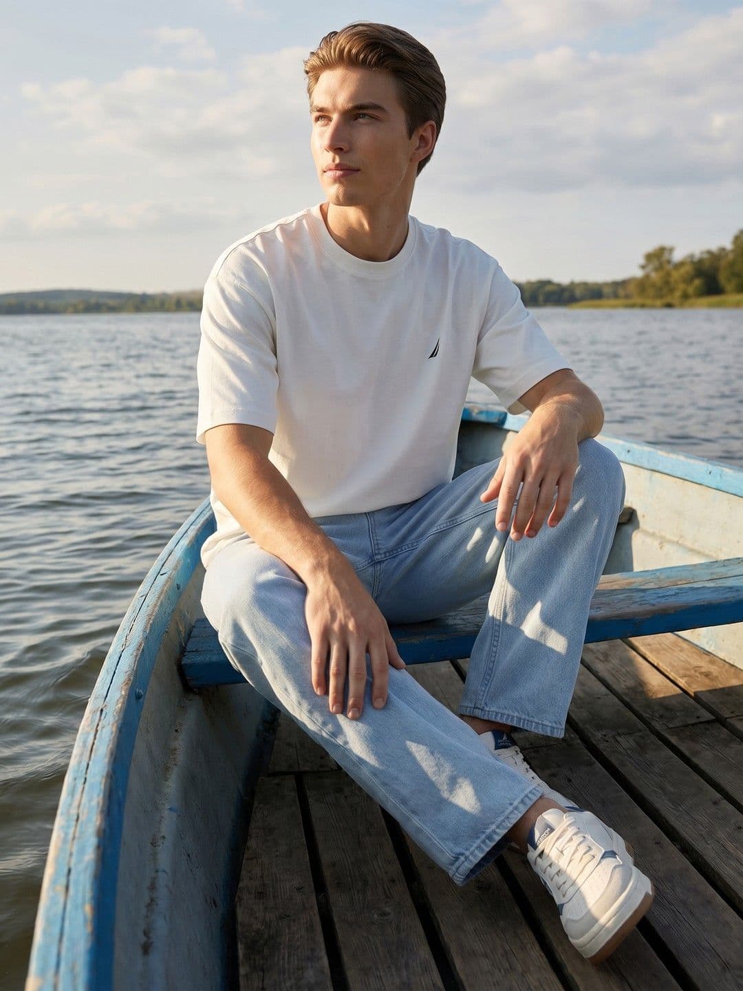 Nautica Oversized Drop-Shoulder Sleeves T-shirt - view 1