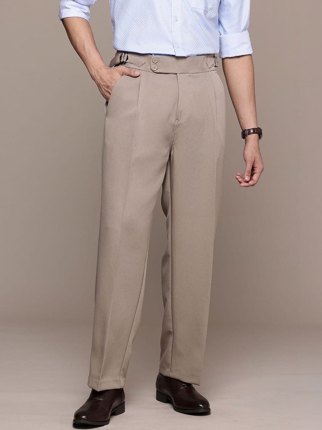R.Code by The Roadster Life Co. Men Comfort Pleated Trousers thumbnail 3