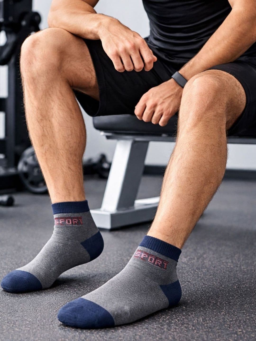 Blacktank Men Pack of 3 Cotton Colourblocked Ankle Length Socks thumbnail 5