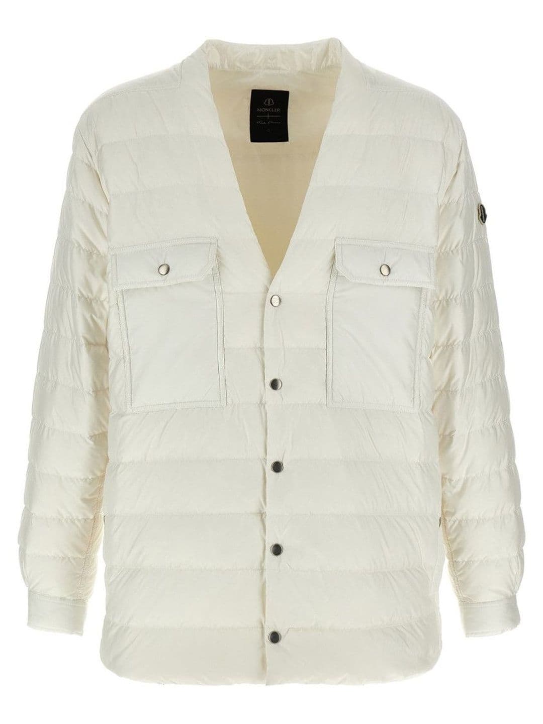 Moncler White V Neck Jacket - view 1