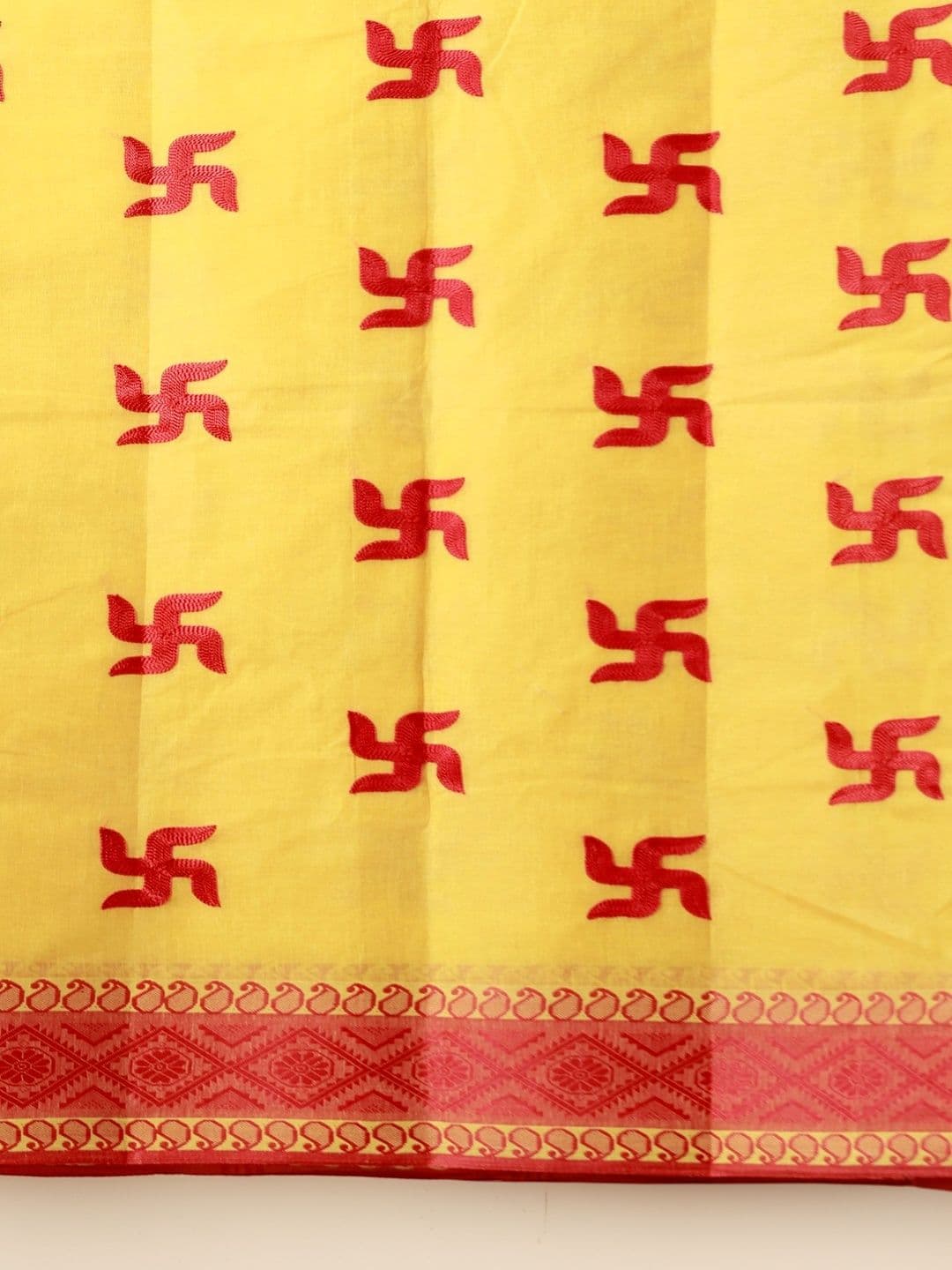 Hater Tat Ethnic Motifs Embroidered Pure Cotton Jamdani Saree thumbnail 5
