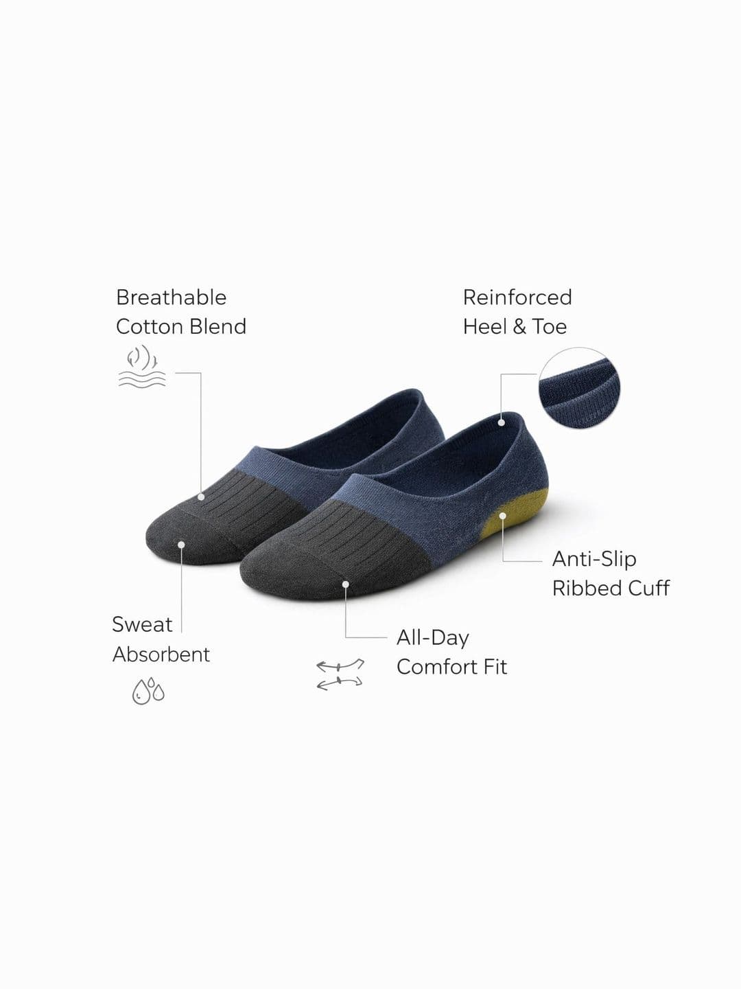 Blacktank Men Pack of 5 Cotton Colourblocked Shoe Liners Socks thumbnail 3
