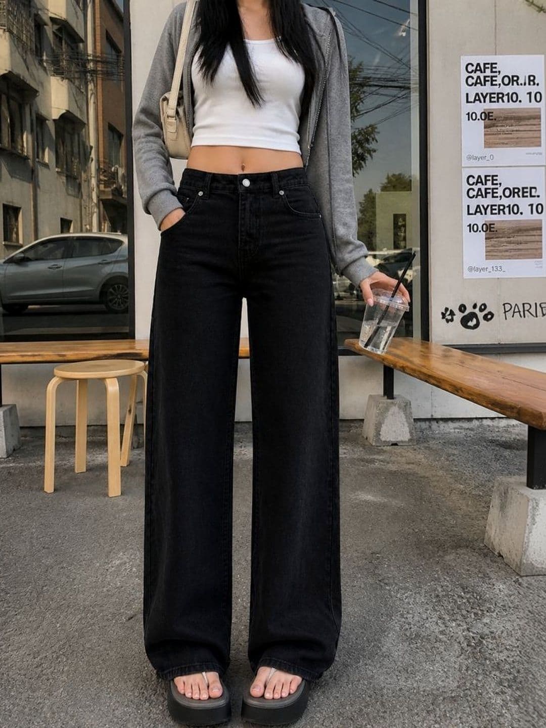 LIVE OK Women Wide Leg High-Rise Light Fade Jeans - view 1
