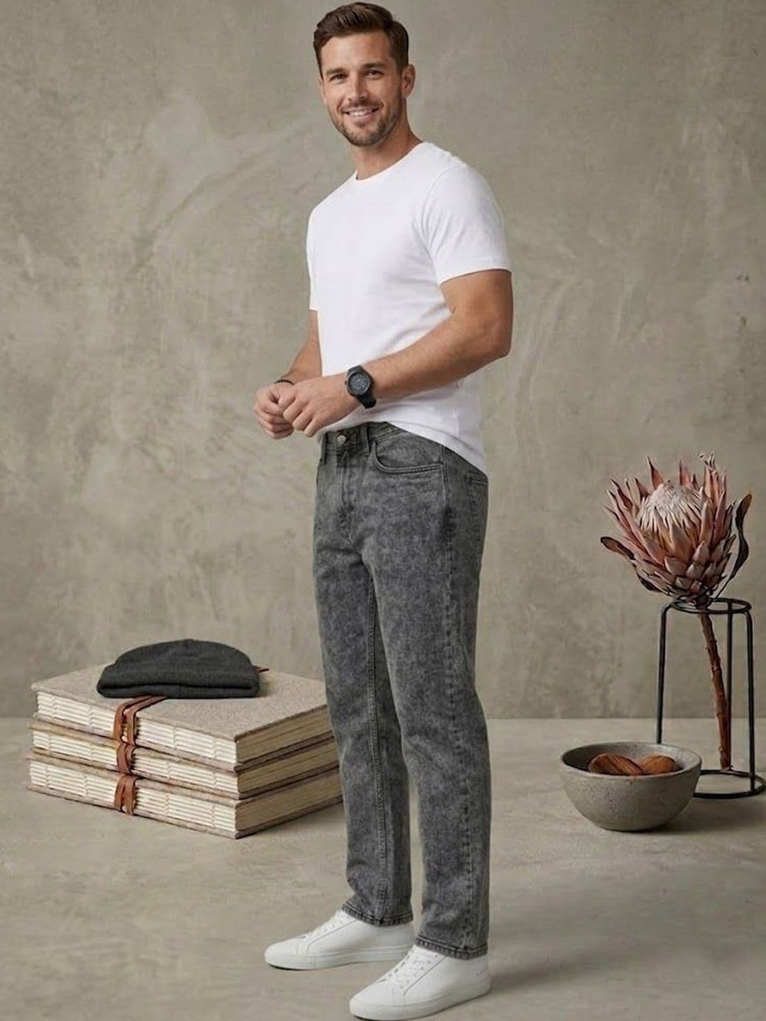 FEBRi Men Mid-Rise Heavy Fade Denim Jeans thumbnail 2