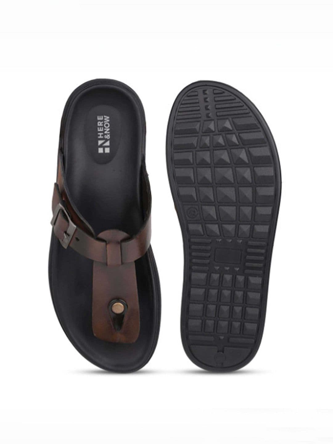 HERE&NOW Men Leather Comfort Sandals thumbnail 5