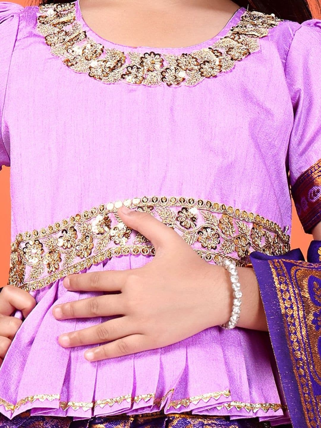 KALINI Girls Embellished Ready to Wear Lehenga & Blouse With Dupatta thumbnail 4